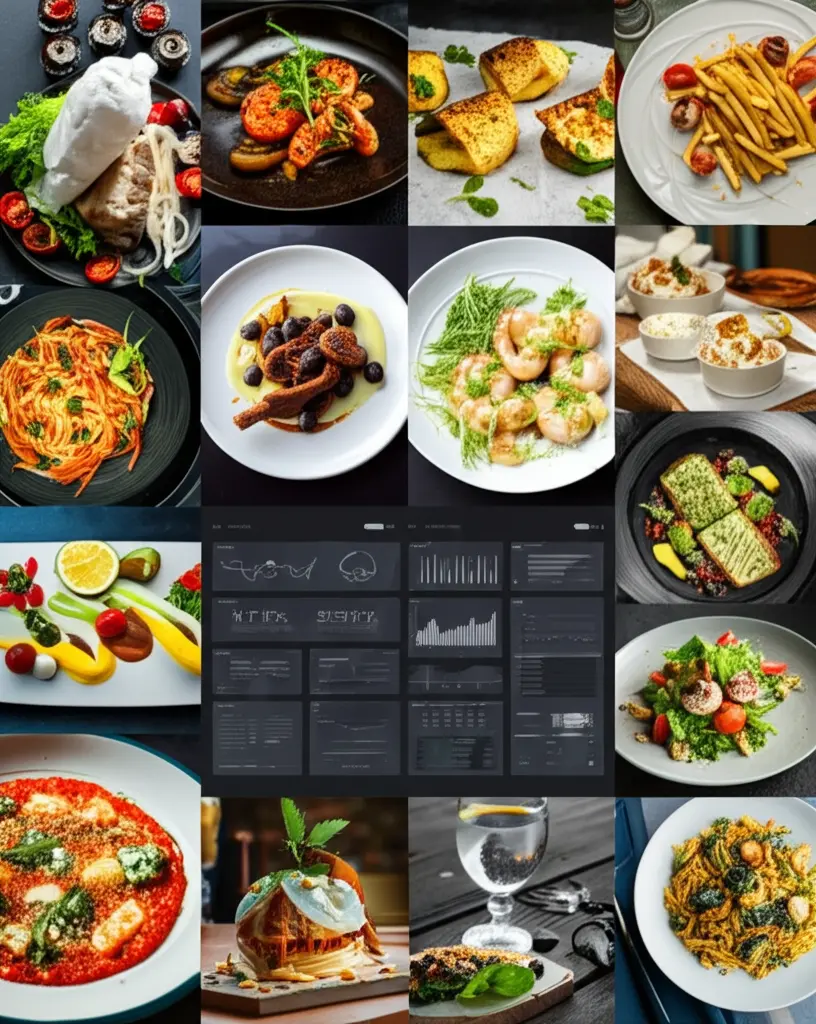 Kollage af professionelle madbilleder